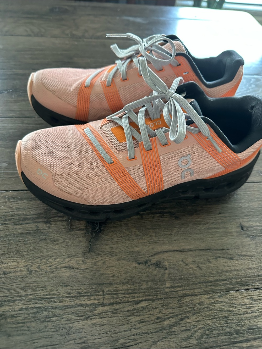 On Running Pink and Gray Women's Running Shoes